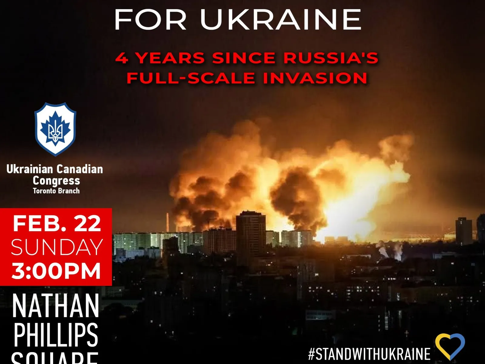 Global Rally for Ukraine - Feb. 22, 3:00 PM (Nathan Phillips Square)